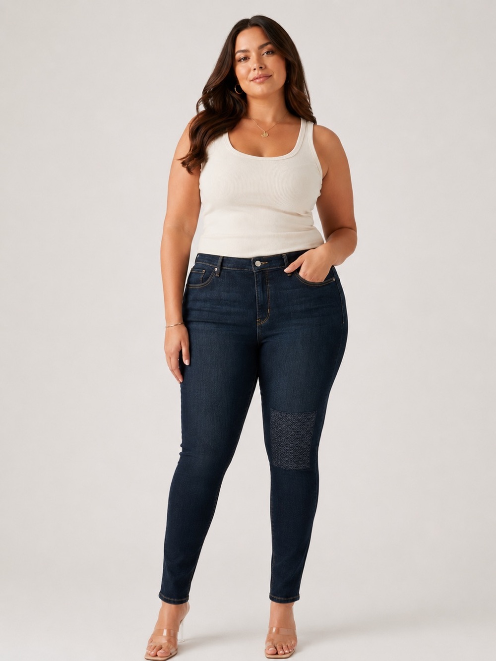 Levi’s 311 NWT Shaping Skinny 24W Patched Knee Dark Wash Womens Jeans 19643-0031